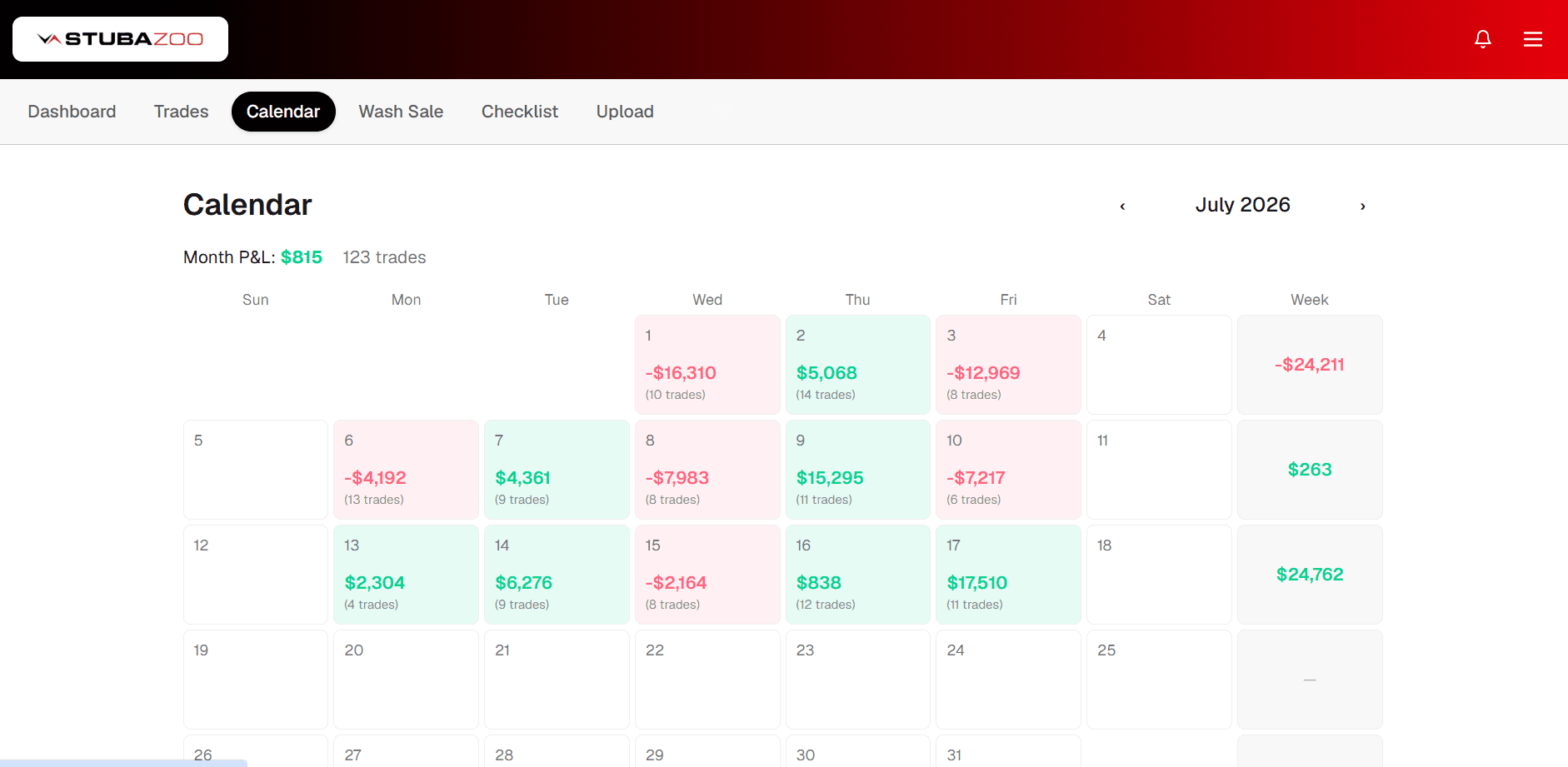 Calendar screenshot